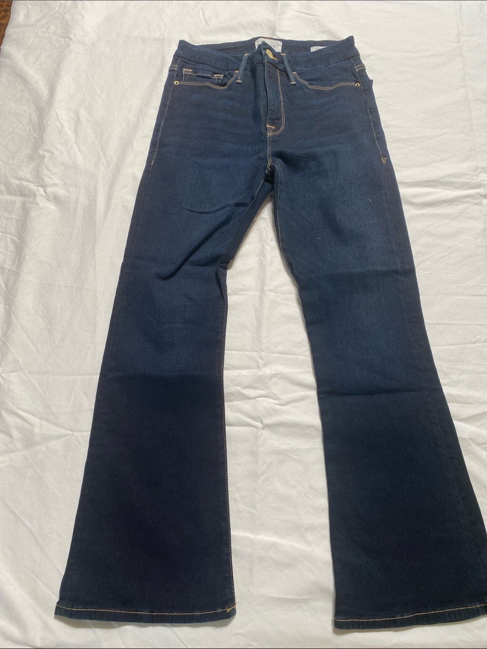 Frame Denim Le Crop Mini Boot Dark Blue Flare Jeans size 28